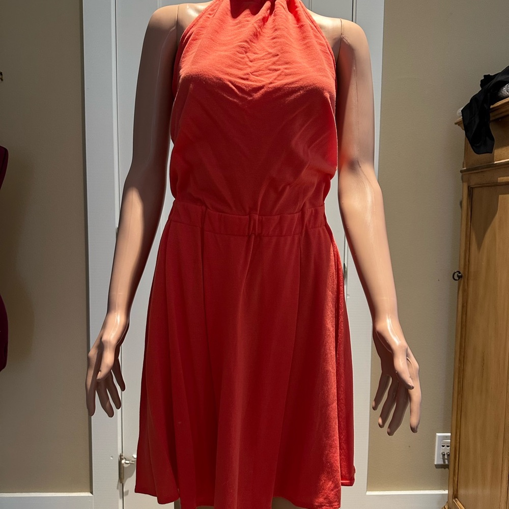 Lacoste Orange Halter Sundress Cocktail